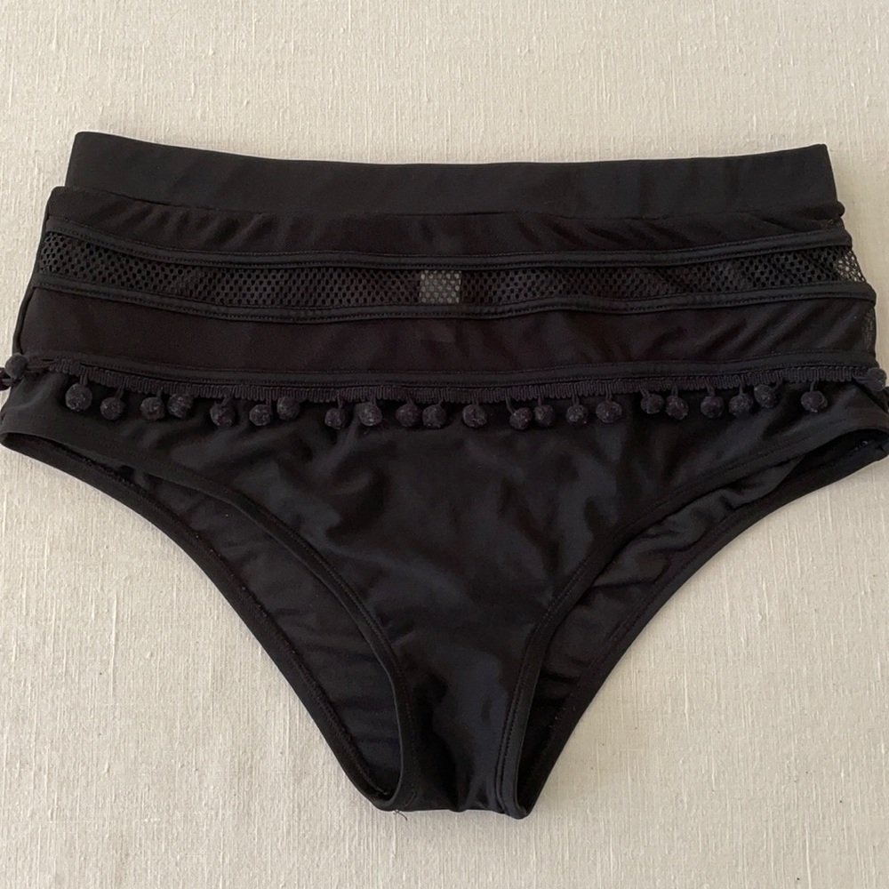 High Waist  Black Bikini Bottom Size XL